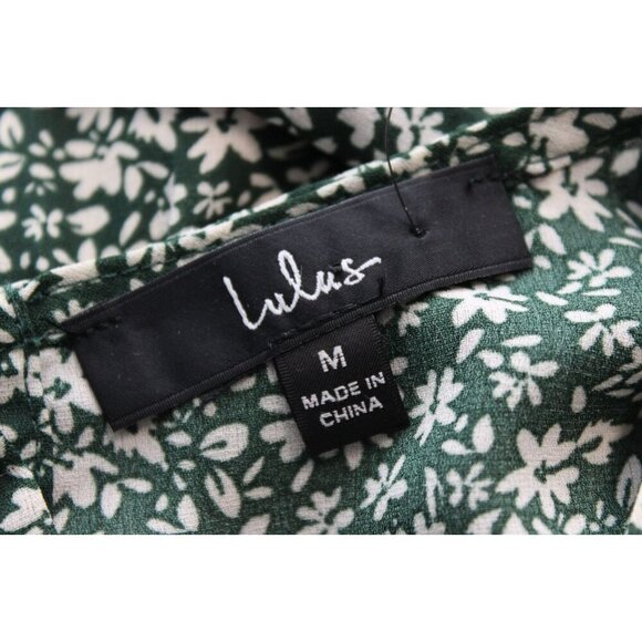 Lulus Mini Dress Medium Green Floral Ruffle Feminine Dainty Blooming Darling - Picture 12 of 13